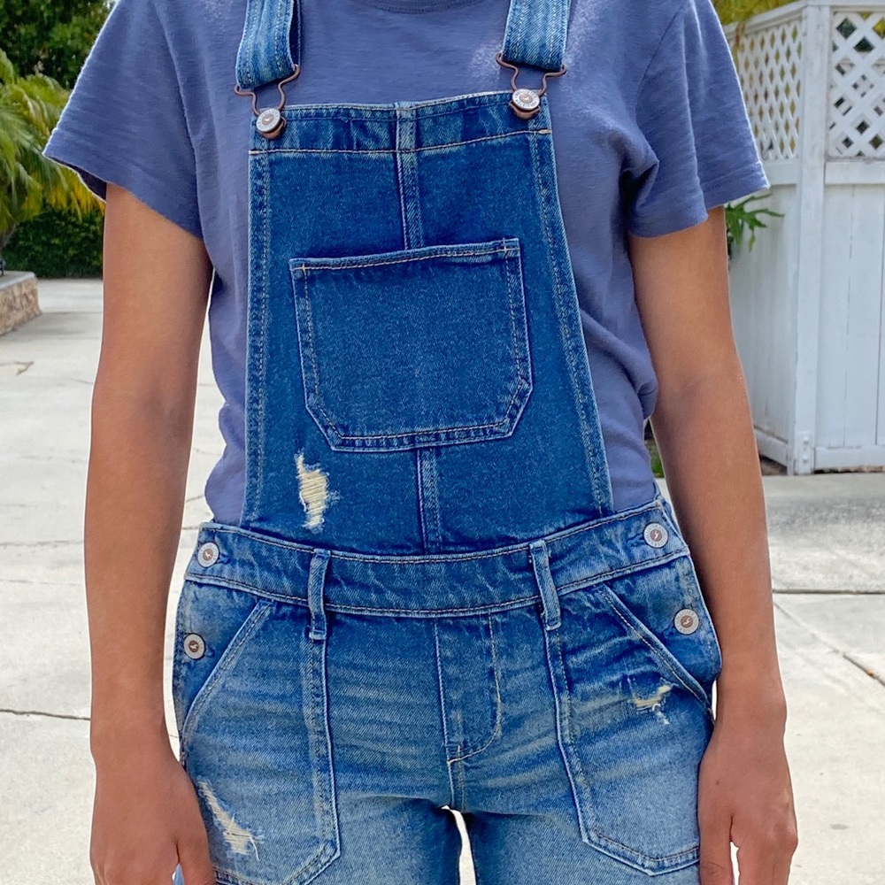 hollister short overalls